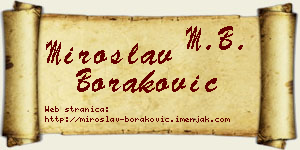 Miroslav Boraković vizit kartica